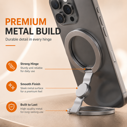 360° Magnetic Phone Stand & Fidget Spinner Combo – Adjustable Grip & Hands-Free Holder