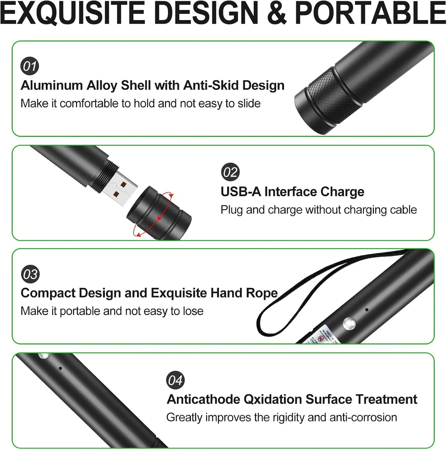 Rechargeable Green Laser Pointer/ Line Light Flashlight Long Distance Range for TV/LED/LCD Screens  Flashlights Presentation, Laser Pointer Cat Toy，Office / Outdoors / Astronomic / Construction SummerVibes petlovers
