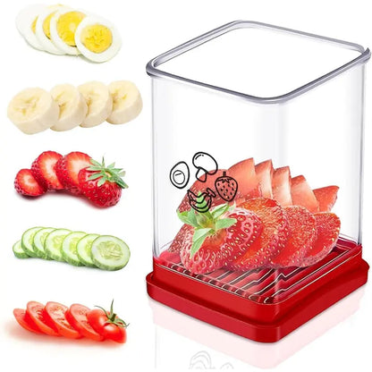 🍓🥚✨ Quick-Press Fruit & Egg Slicer – 8-Blade Stainless Steel Cup Cutter 🔪🍎🍇🥝