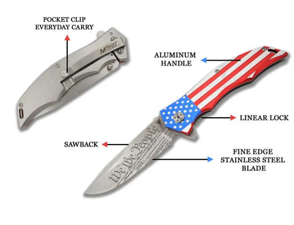 🇺🇸 Patriotic "We The People" Folding Pocket Knife