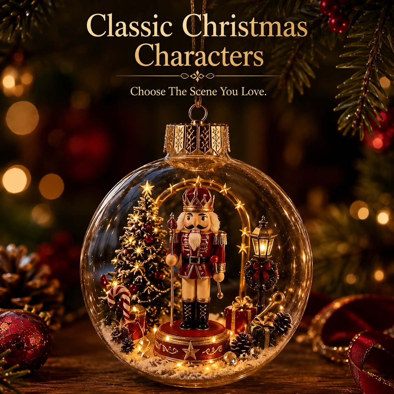 🎄 3D Miniature Christmas Globe Hanging Ornaments – 8 Collectible Scenes ✨