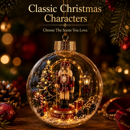 🎄 3D Miniature Christmas Globe Hanging Ornaments – 8 Collectible Scenes ✨