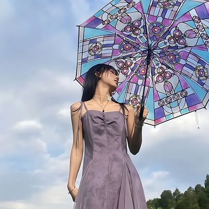 🌈Cathedral Art Stained‑Glass Inspired Automatic Umbrella