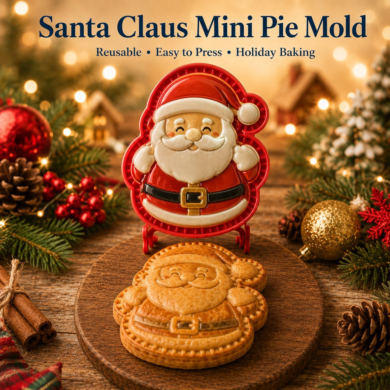 🎄Christmas Mini Pie Mold Collection – 9 Reusable Embossed Holiday Designs