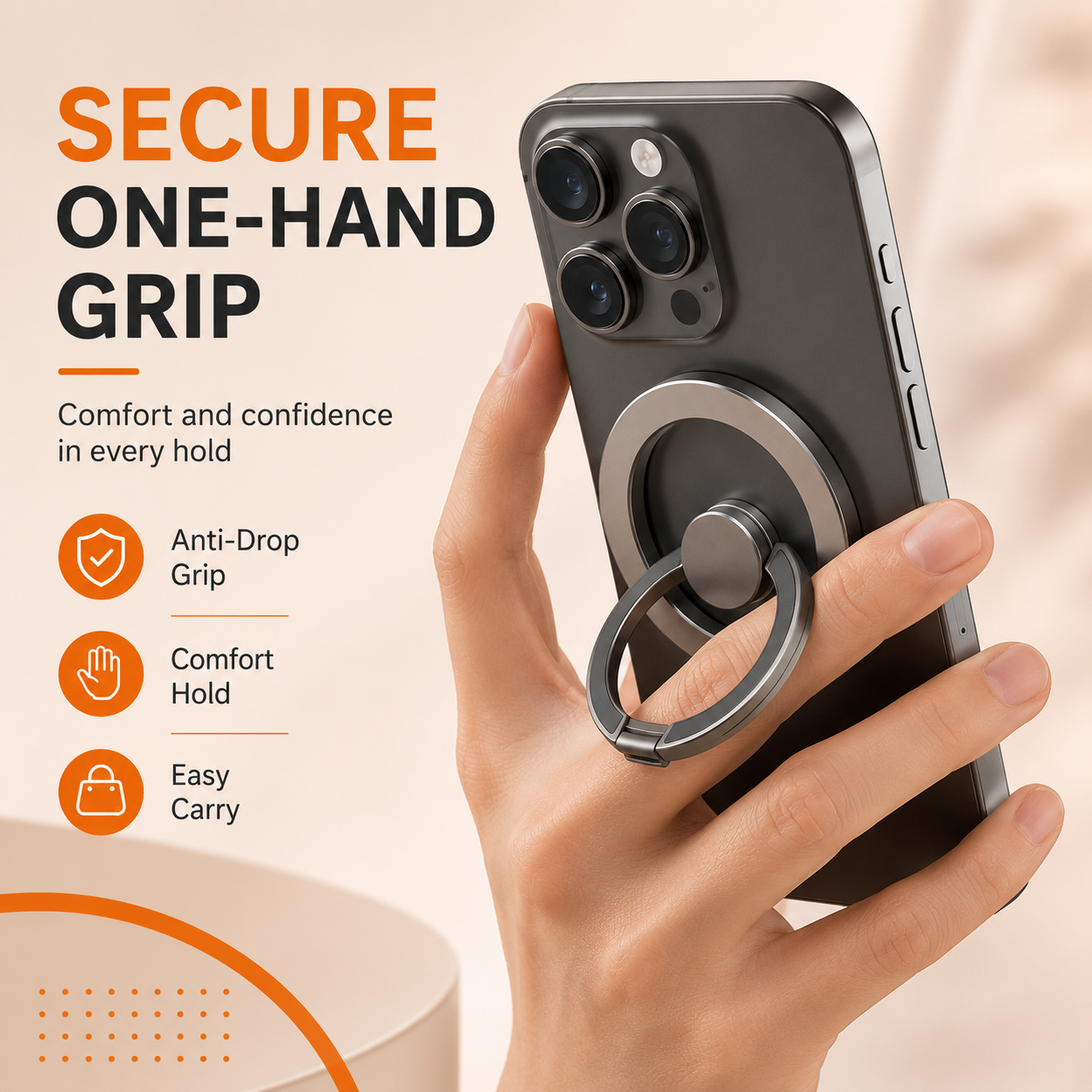 360° Magnetic Phone Stand & Fidget Spinner Combo – Adjustable Grip & Hands-Free Holder