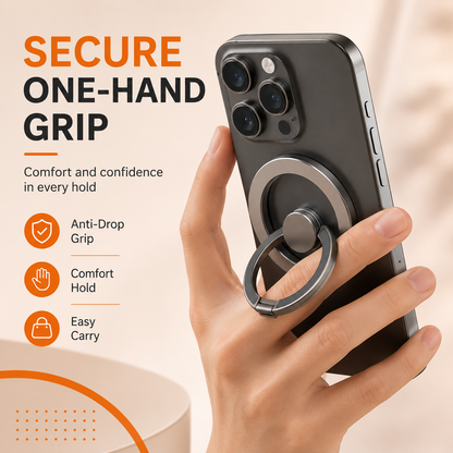360° Magnetic Phone Stand & Fidget Spinner Combo – Adjustable Grip & Hands-Free Holder