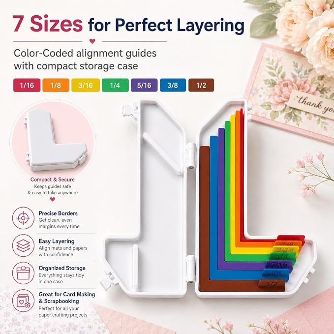 ✨📏Paper Crafting Alignment Guide Set with Case, 7 PCS Precision Layering!!!✂️