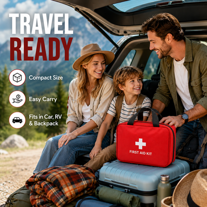 🏕️ 160-Piece First Aid Kit – Compact Emergency Medical Kit for Home, Car & Outdoor Travel