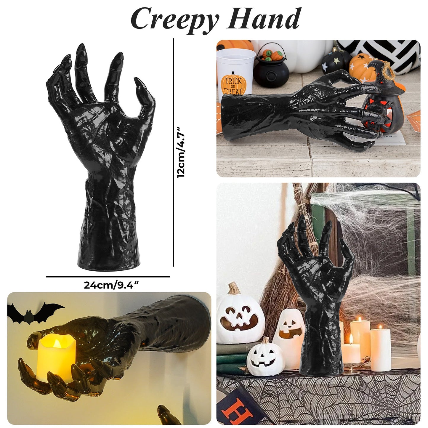 🖤🧙‍♀️ Halloween Witch’s Demon Hand Wall Decor – Creepy Gothic Accent for Haunted Homes 👹🕯️