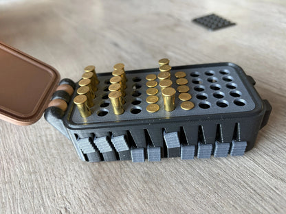 💥🔥Quick Access Ammo Storage Box – 50 Round Lift-Up Design Cartridge Organizer for Range & Storage