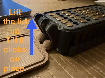 💥🔥Quick Access Ammo Storage Box – 50 Round Lift-Up Design Cartridge Organizer for Range & Storage