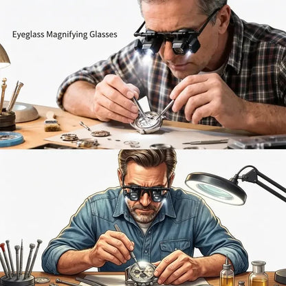🔬 LIMITED-TIME 50% OFF! ✨ Precision LED Magnifier Glasses – Interchangeable Lenses, Dual LED, Hands-Free 💡