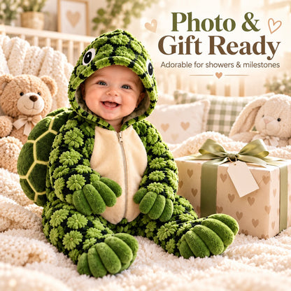 Little Turtle Plush 3D Shell Baby Onesie 🐢