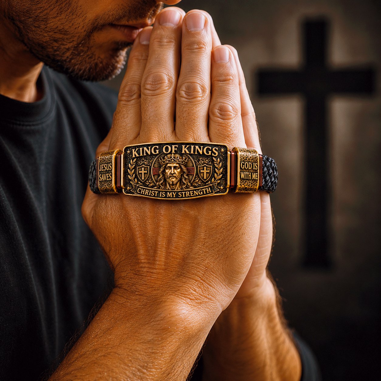 ✝️KING OF KINGS bracelet - 🙏Fit: Flexible design – fits most wrists (7–10.5 in)