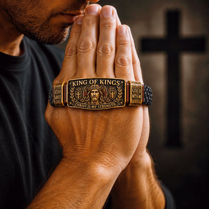 ✝️KING OF KINGS bracelet - 🙏Fit: Flexible design – fits most wrists (7–10.5 in)