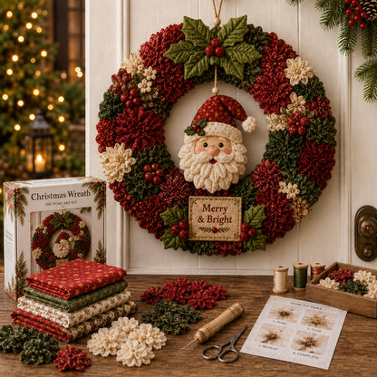 🔥49% Off Last Day - 🔥🎄 3D Fabric Poke Wreath DIY Kit
