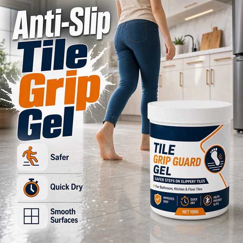 🏠 Anti-Slip Tile Grip Gel – Reduce Slippery Floors Fast with Quick-Dry Formula 💧