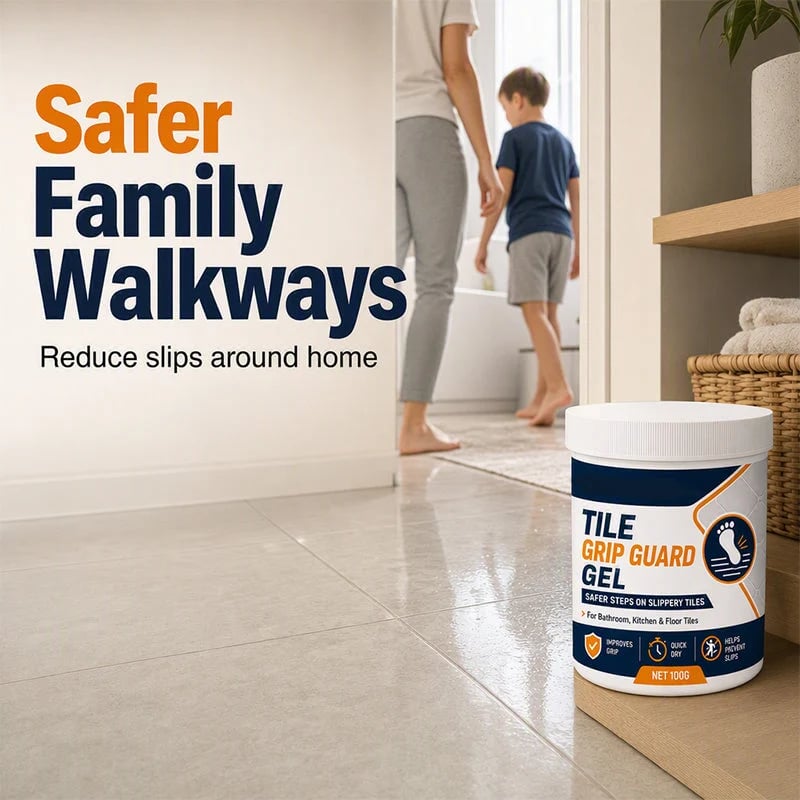 🏠 Anti-Slip Tile Grip Gel – Reduce Slippery Floors Fast with Quick-Dry Formula 💧