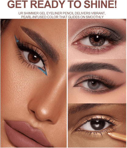 12 Colorful Eyeliner Pen Set, Pearl Glitter Metallic Eye Shadow Pencil