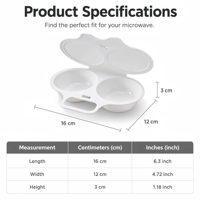 Microwave Egg Poacher with Dual Cavities – Easy Breakfast Maker for Perfect Poached Eggs
