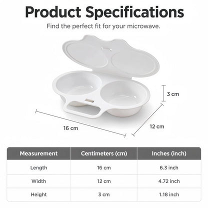 Microwave Egg Poacher with Dual Cavities – Easy Breakfast Maker for Perfect Poached Eggs