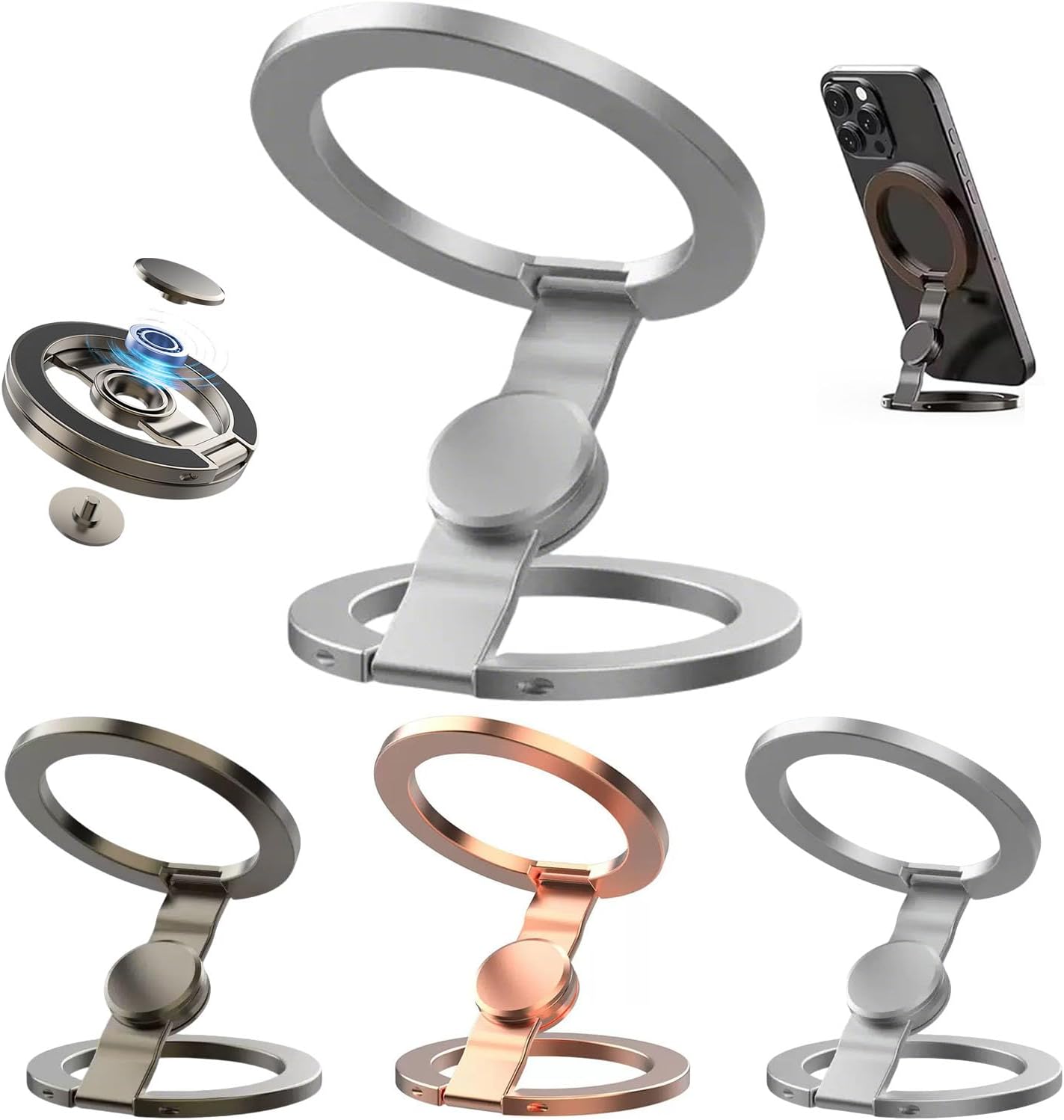 360° Magnetic Phone Stand & Fidget Spinner Combo – Adjustable Grip & Hands-Free Holder