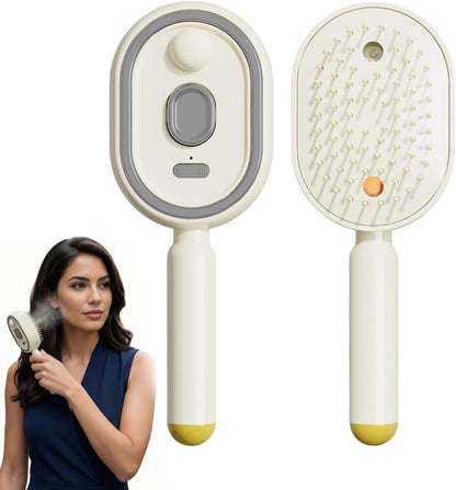 💆‍♀️3-in-1 Steam Massage Hair Brush -Smooth Hair • Reduce Frizz • Scalp Relaxation