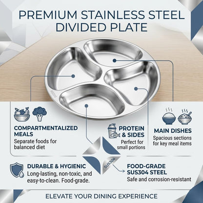 Stainless Steel 4 Compartment Partition Plate