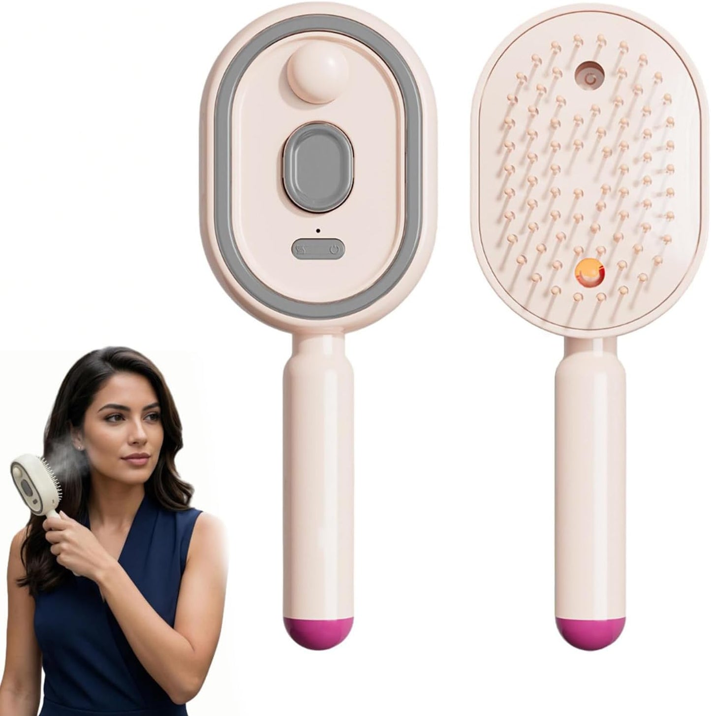 💆‍♀️3-in-1 Steam Massage Hair Brush -Smooth Hair • Reduce Frizz • Scalp Relaxation