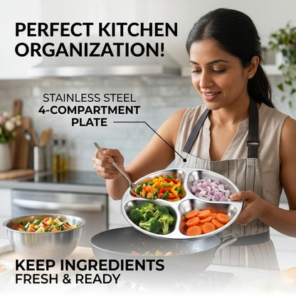 Stainless Steel 4 Compartment Partition Plate