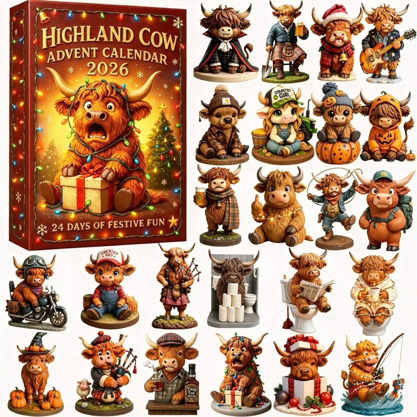 🎄 24 Days of Highland Cow Christmas Advent Calendar 2026