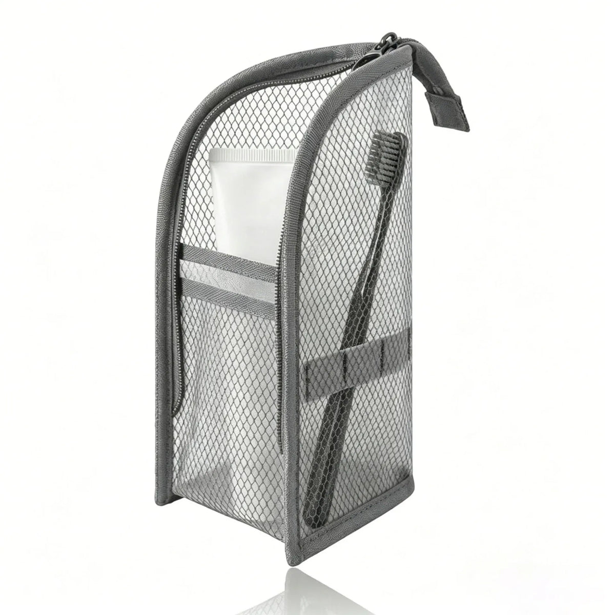 Portable Quick-Dry Mesh Toiletry Bags – Hanging Travel Organizers with Toothbrush Slots