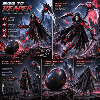🔥HOT--😡Egg-to-Reaper Transforming Figure – 2-in-1 Mechanical Egg & Poseable Warrior
