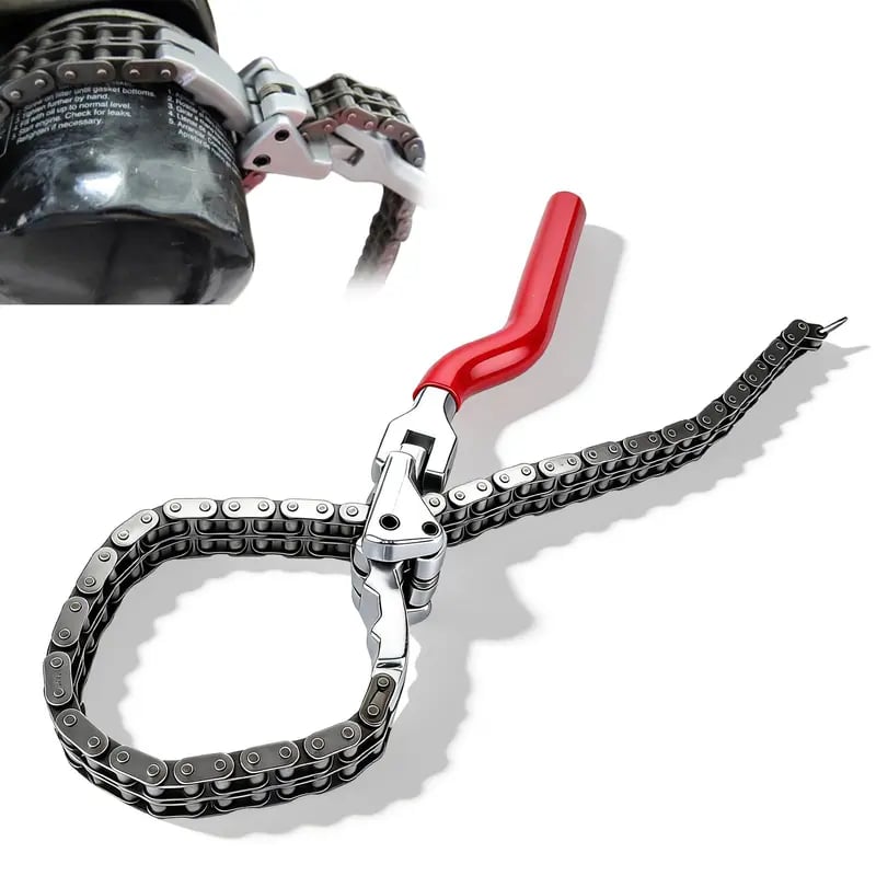 Heavy Duty Chain Oil Filter Wrench | Adjustable Removal Spanner for Auto Maintenance