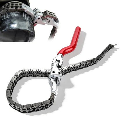 Heavy Duty Chain Oil Filter Wrench | Adjustable Removal Spanner for Auto Maintenance