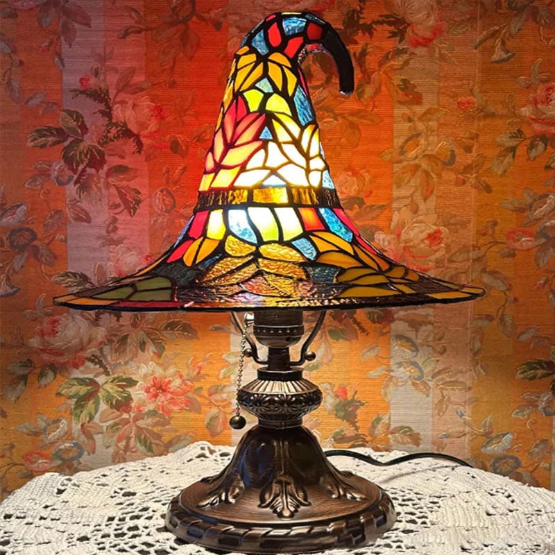 🔥Limited Exclusive 50% OFF♠️Witch Hat Stained Glass Style Night Light🎁