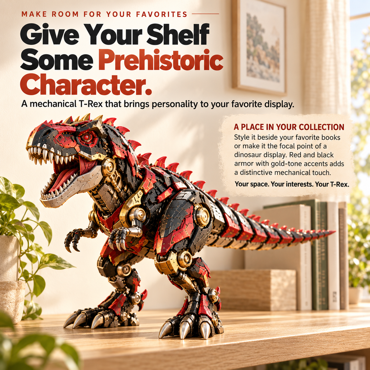 🔥 🦖 2-in-1 Mechanical T-Rex Egg – Transforming Dinosaur Figure with Armored Details & a Surprise Reveal