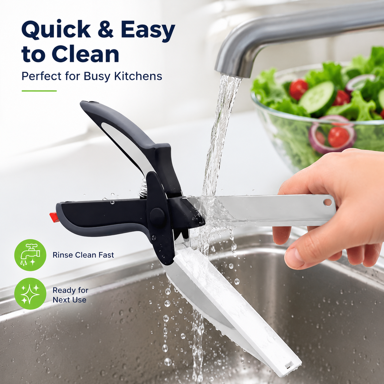 2-in-1 Kitchen Scissors with Cutting Board – Stainless Steel Food Cutter