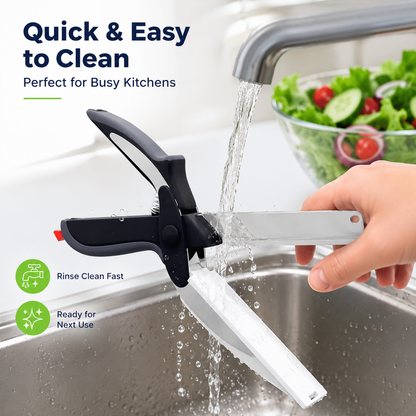 2-in-1 Kitchen Scissors with Cutting Board – Stainless Steel Food Cutter