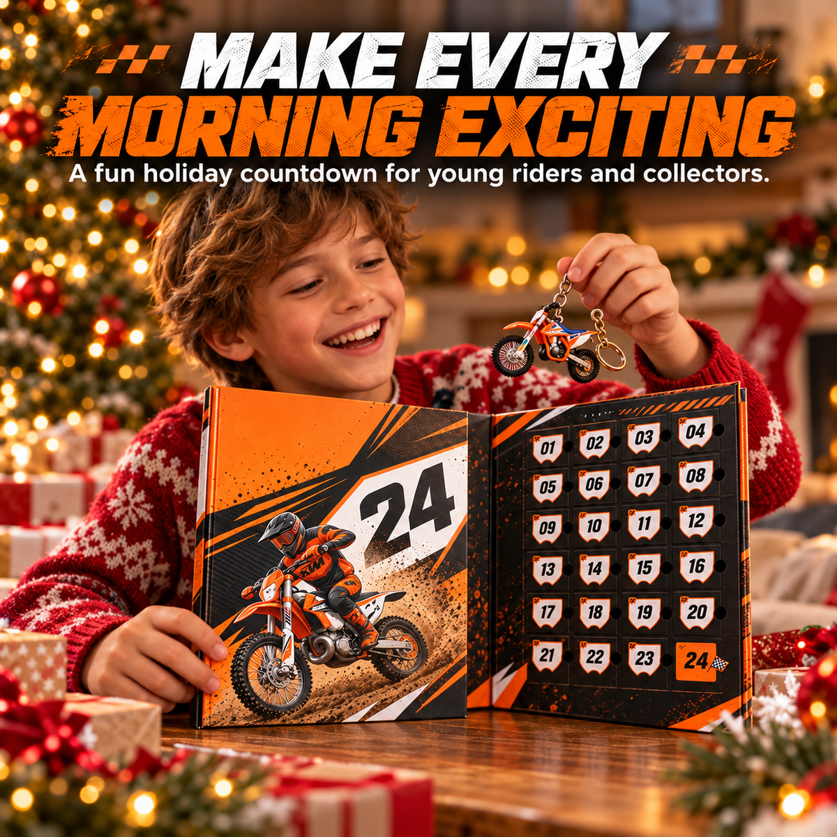 🏁 24-Day Motocross Advent Calendar – Rider-Inspired Mini Charms & Dirt Bike Christmas Surprises