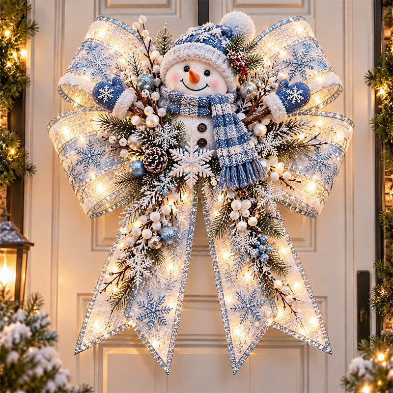 🎀 Giant Light-Up Christmas Bows – Magical Holiday Door Hangers in 6 Styles 🎄✨