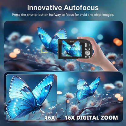 📸✨ 4K Digital Vlogging Camera with 180° Flip Screen & 32GB Card 🎥