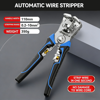 🔧Professional Automatic Wire Stripper – 0.2-10mm² | One-Touch Open &amp; Close