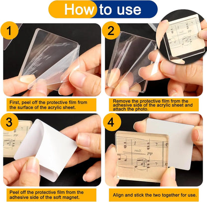 ☀️📸 2"×2" Clear Acrylic Magnetic Photo Frames – DIY Fridge Magnets for Summer Memories 🧲✨