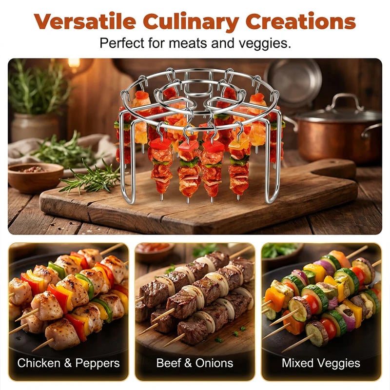 Stainless Steel Air Fryer Skewer Rack Stand