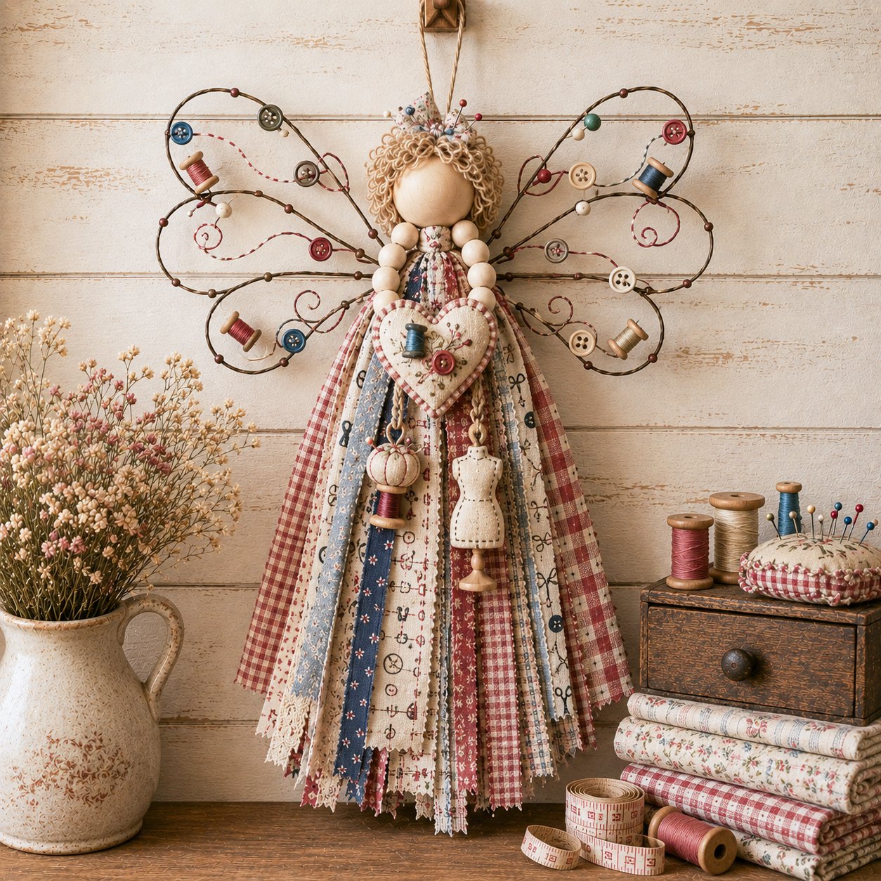 🪽 Angel Fabric Hanging DIY Kit – Create a Beautiful Handmade Angel Decoration
