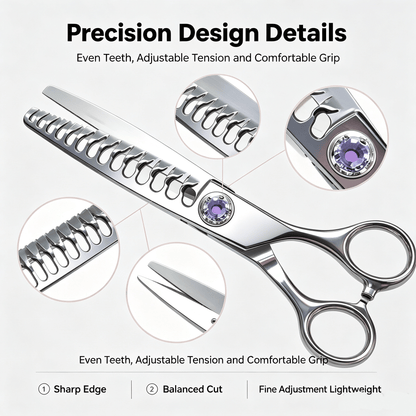 ✂️✨Professional Hair Texturizing Thinning Scissors – Stainless Steel Hair Shears💇‍♂️🔥