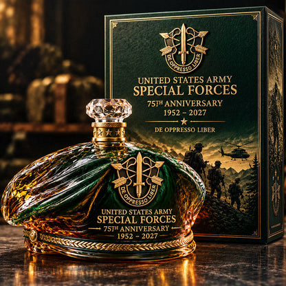 United States Army Special Forces 75th Anniversary Whiskey Bottle