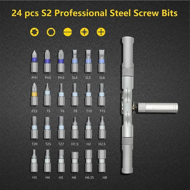 🔥24-in-1 Magnetic Screwdriver Set🧰 – Portable Home Repair Tool 🛠️