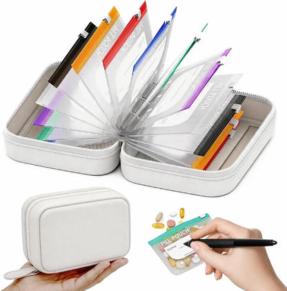 💊 14-Pouch Travel Pill Organizer – Waterproof Medicine & Vitamin Case